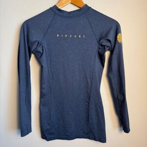 Rip Curl Womens Long Sleeve Rash Guard UPF 50+ Sun Protection Shirt Size S Navy